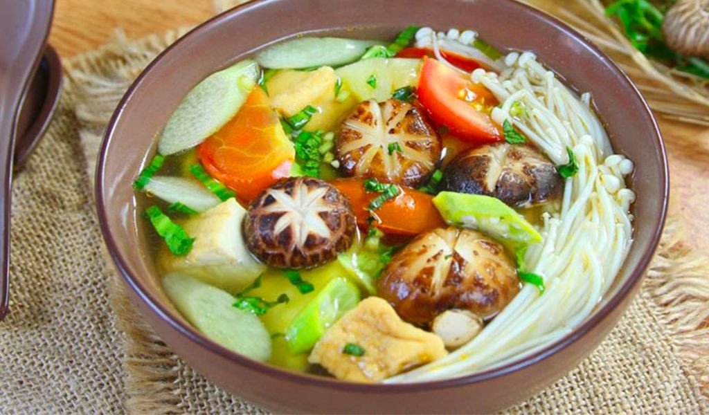 Canh rau củ thập cẩm chay thanh đạm, tốt cho sức khỏe