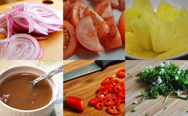Cắt lát cà chua và thơm chuẩn bị nấu cách nấu hàu canh chua