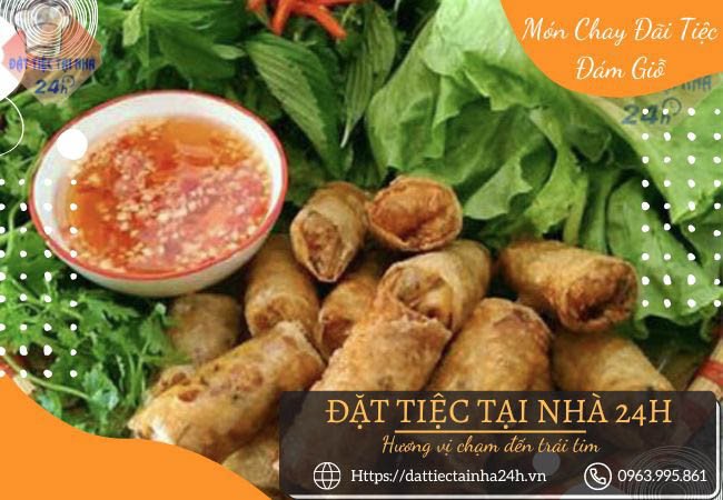 Chả giò chay vàng ươm, hấp dẫn