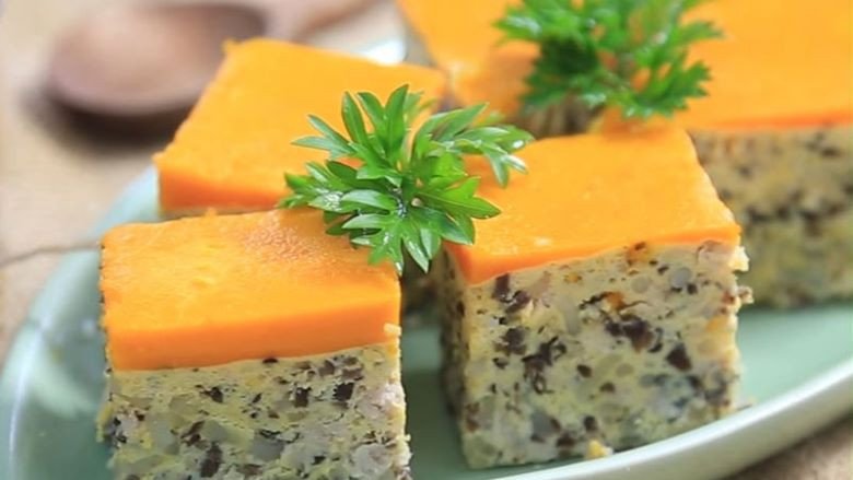 Chả thịt lợn hấp trứng vàng đẹp mắt