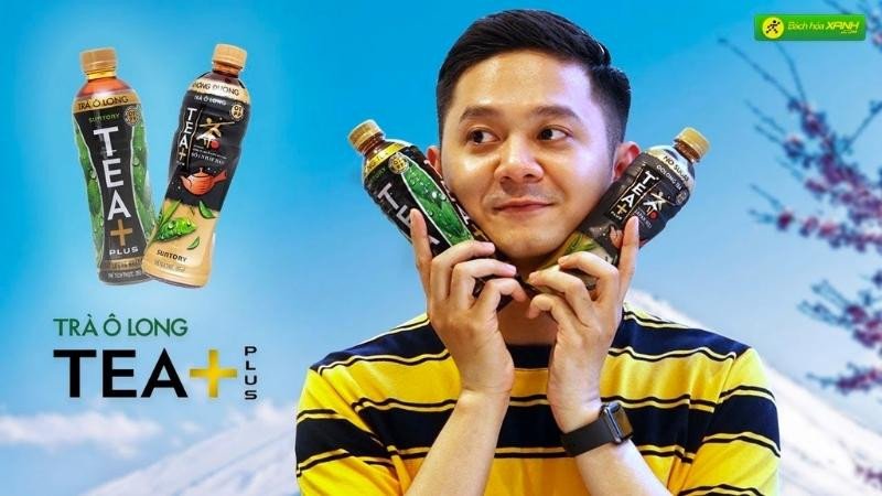 Chai trà ô long Tea+ Plus ghi rõ thông tin calo và dinh dưỡng