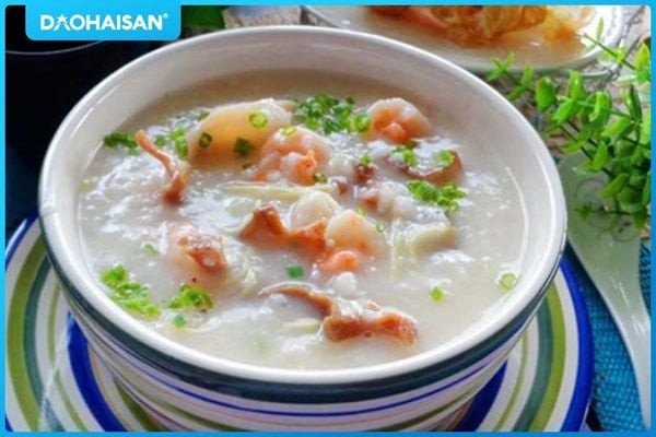 Cháo bào ngư tôm nấm dễ làm