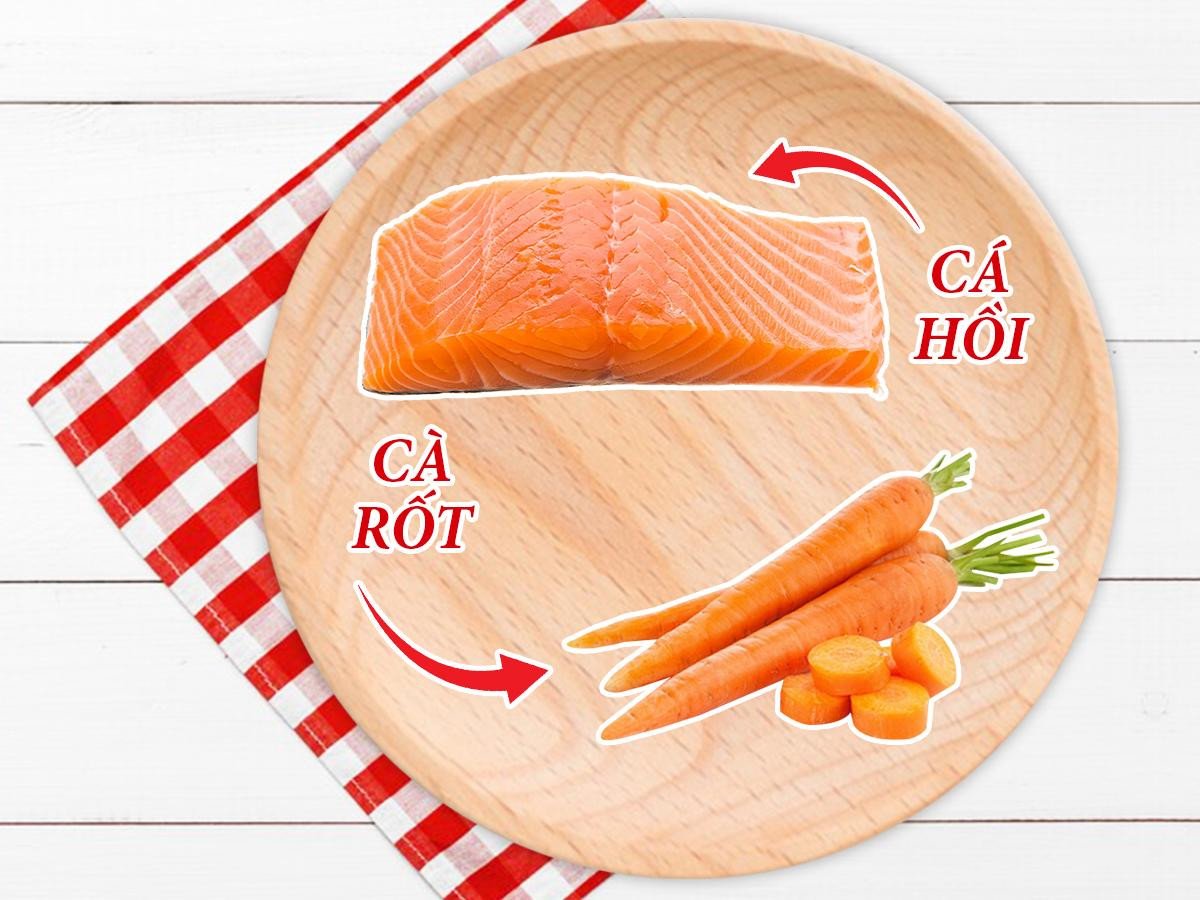 Cháo cá hồi cà rốt tăng cường thị lực cho bé