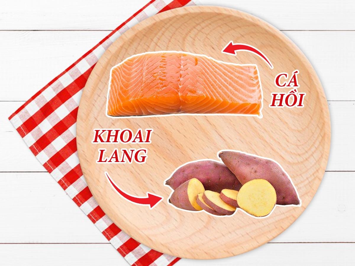 Cháo cá hồi khoai lang rau mồng tơi bổ dưỡng cho bé