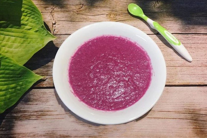 cháo cá lóc rau dền cho bé ăn dặm bổ máu