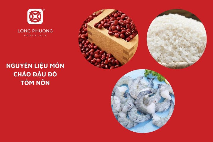 Cháo đậu đỏ kết hợp cùng tôm tươi ngọt