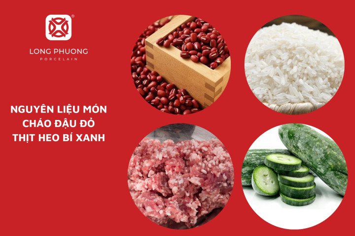 Cháo đậu đỏ thịt heo bí xanh cho bé tập ăn