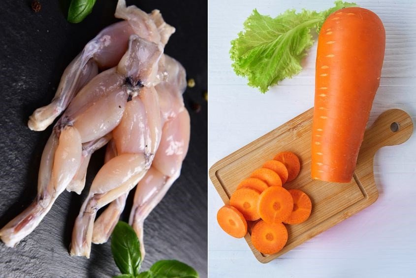Cháo ếch cà rốt thanh ngọt cho bé phát triển thị lực