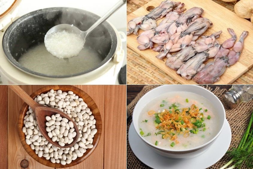 Cháo ếch đậu trắng thơm ngon, bổ sung đạm thực vật cho bé