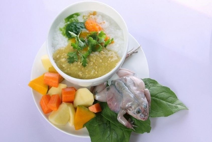 Cháo ếch khoai tây cà rốt bổ dưỡng cho bé ăn dặm tăng cân