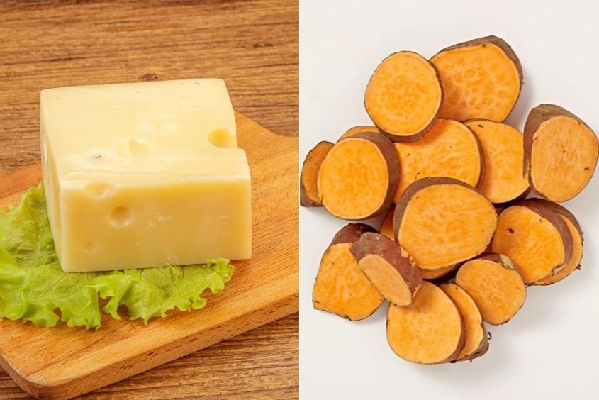 Cháo khoai lang phô mai tách muối thơm ngon