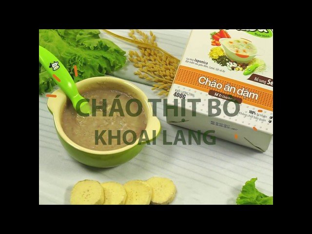 Cháo thịt bò khoai lang hấp dẫn cho bé