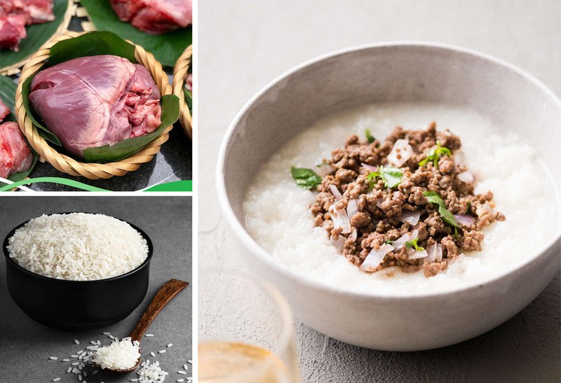 Cháo tim heo đậu xanh hạt sen thơm ngon cho bé ăn dặm