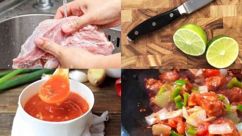 Chế biến thịt lợn xào chua ngọt
