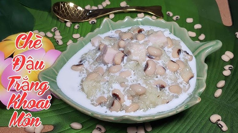 Chén chè đậu trắng nếp khoai môn béo ngậy