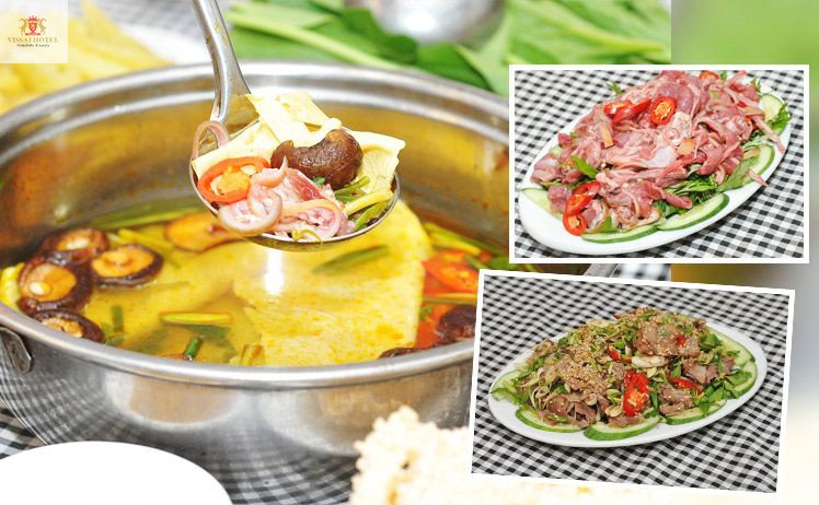 Chén nước chấm chao đặc trưng, đậm đà đi kèm với món lẩu dê Ninh Bình, làm tăng thêm hương vị thơm ngon