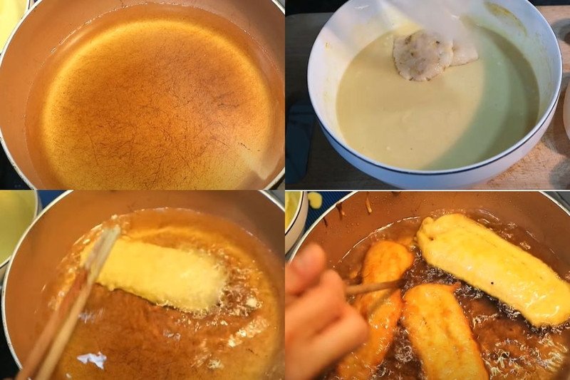 Chiên bánh chuối thơm ngon giòn lâu