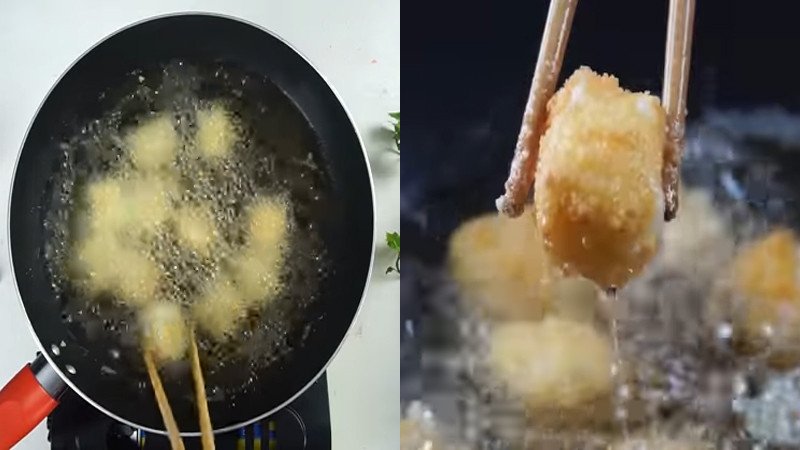 Chiên bánh từ bột bắp và sữa