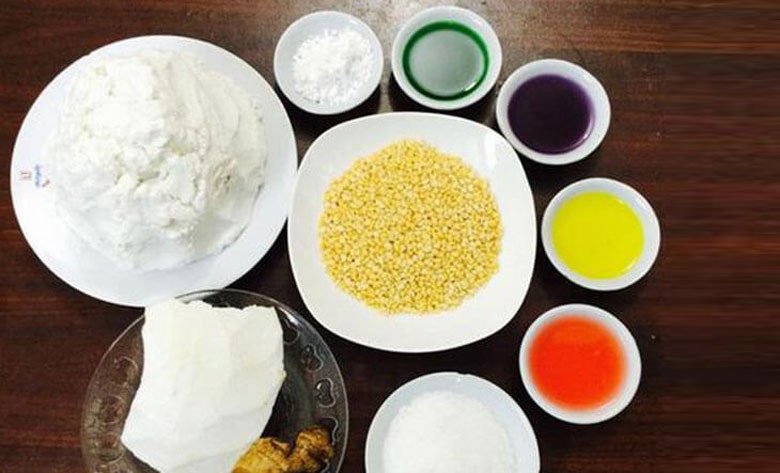 Chiết xuất nước màu từ rau củ để làm vỏ bánh chè xôi nước ngũ sắc