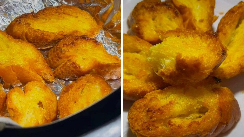 Chuẩn bị làm bánh mì bơ sữa nướng bằng chảo tiện lợi