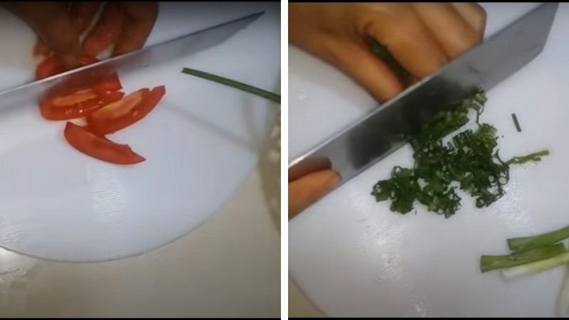 Chuẩn bị nguyên liệu cà chua và thì là tươi