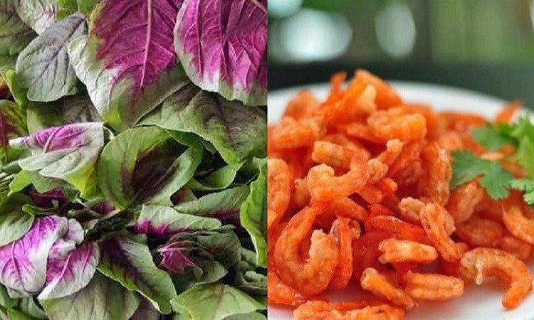 Chuẩn bị nguyên liệu chính nấu canh rau dền tôm khô