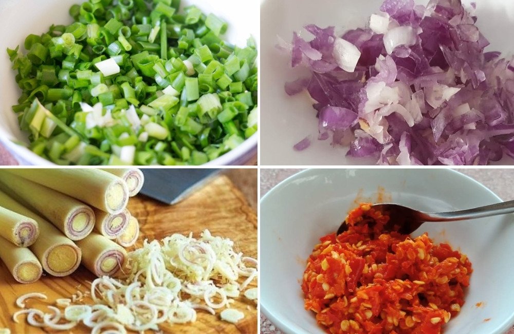 Chuẩn bị nguyên liệu tươi cho món cách xào thịt băm ngon với sả ớt