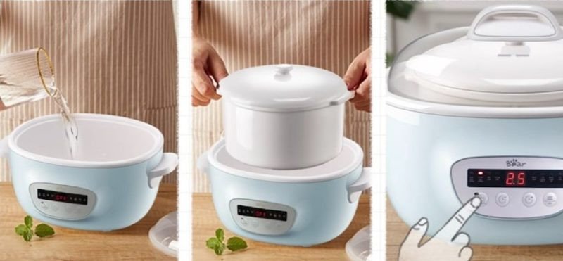 Chuẩn bị nồi nấu chậm để nấu cháo dinh dưỡng