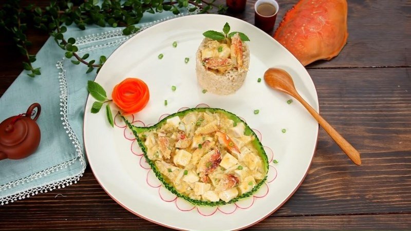 Đậu hũ non xào cua hấp dẫn