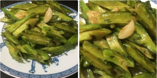 Đĩa đậu rồng xào hoàn chỉnh, hấp dẫn với màu xanh tươi và độ giòn đặc trưng, thể hiện cách xào đậu rồng ngon