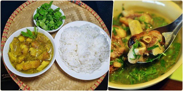 Giả cầy ăn kèm rau sống và bún
