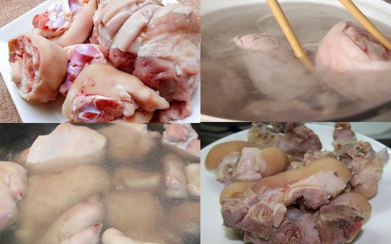 Giò heo đã sơ chế sạch sẽ