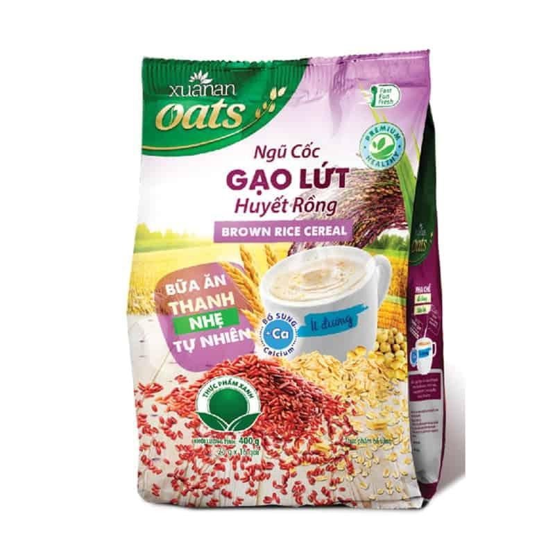 Gói bột ngũ cốc gạo lứt huyết rồng Xuân An