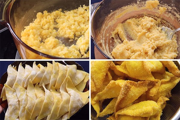 Gói hoành thánh chay để ăn