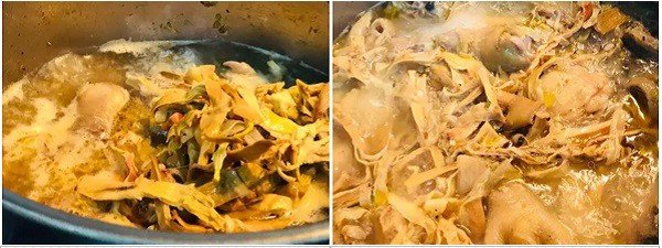 Hầm gà với măng khô