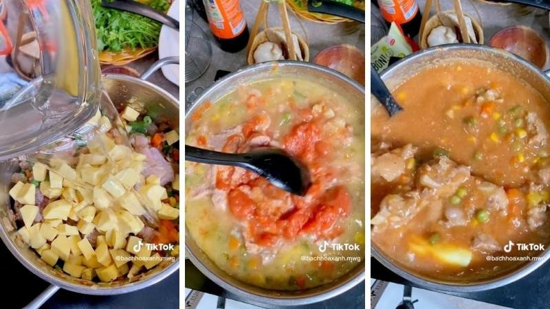 Hầm lagu sườn non đậu với pate