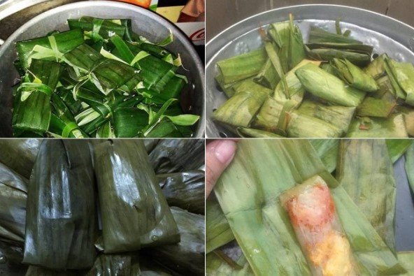 Hấp bánh bột lọc gói lá chuối thơm ngon nóng hổi