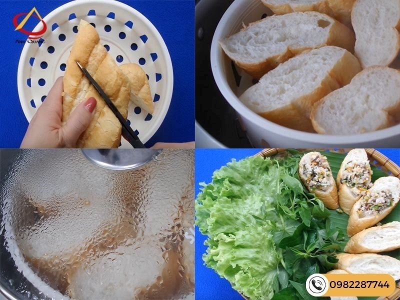 Hấp bánh mì trong xửng hấp cho mềm xốp