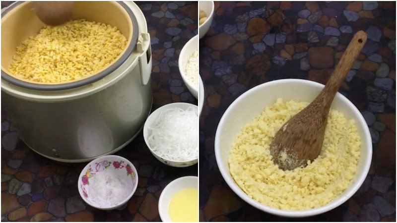 Hấp đậu xanh làm xôi vò hạt sen