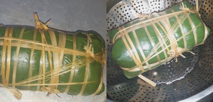 Hấp giò me trong nồi hấp