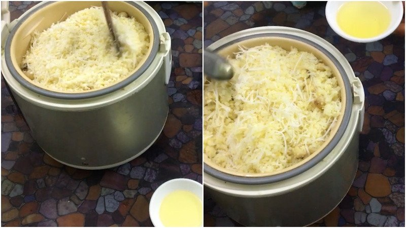 Hấp xôi vò hạt sen lần hai