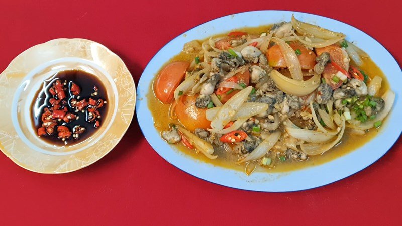 hàu xào hành tây ngon ngọt, món ăn bổ dưỡng