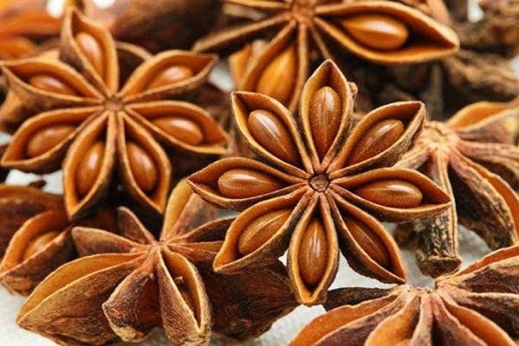 Hình ảnh hoa hồi khô với hình dáng ngôi sao đặc trưng