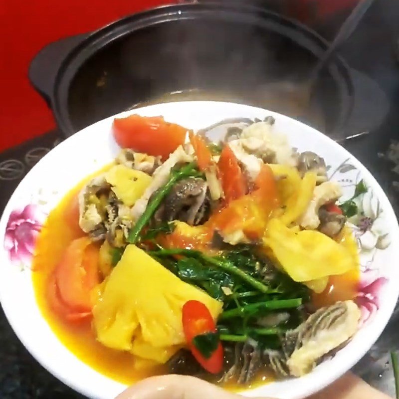 Hoàn thành món sách bò xào dứa thơm ngon