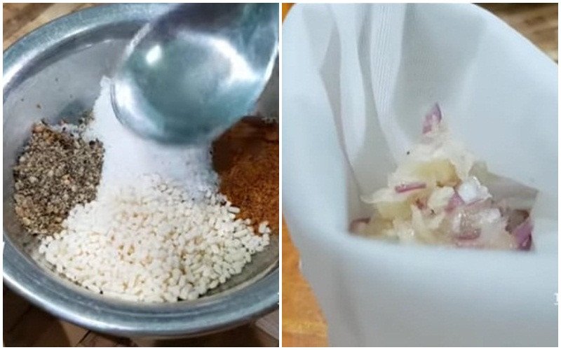 Hỗn hợp gia vị dùng để ướp thịt heo chuẩn bị chiên giòn