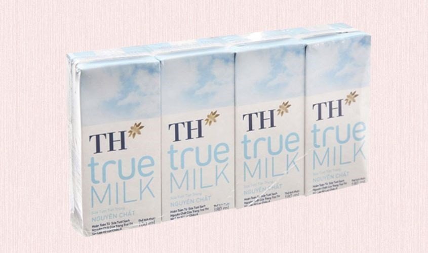 Hộp sữa tươi TH True Milk nguyên chất không đường 180ml