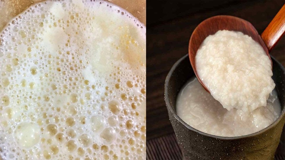 Hũ cơm mẻ trắng mịn, tạo vị chua thanh cho món canh