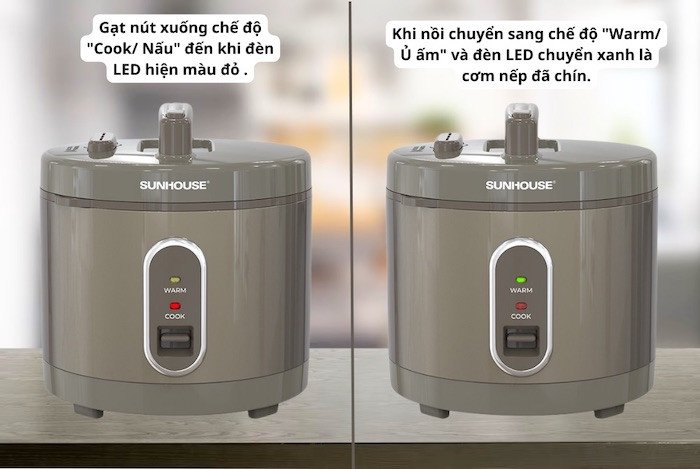 Hướng dẫn cách nấu cơm nếp bằng nồi cơm điện cơ