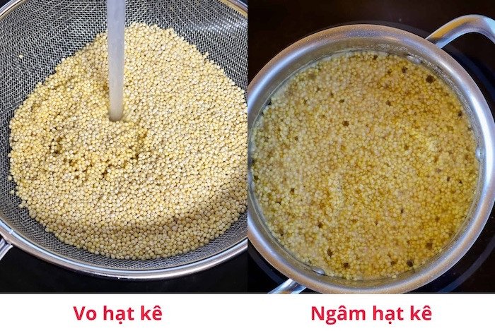 Hướng dẫn sơ chế hạt kê trước khi nấu xôi kê kẹp bánh đa, giúp hạt sạch và mềm