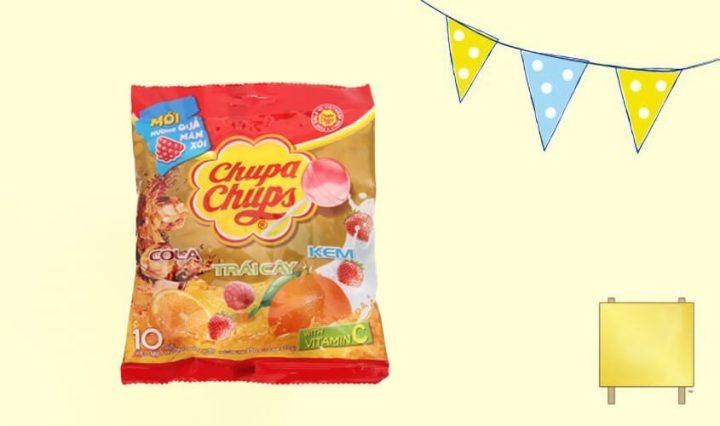 Kẹo mút Chupa Chups với các hương vị trái cây đa dạng